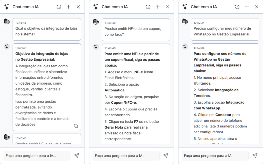 chat com ia duvidas faq